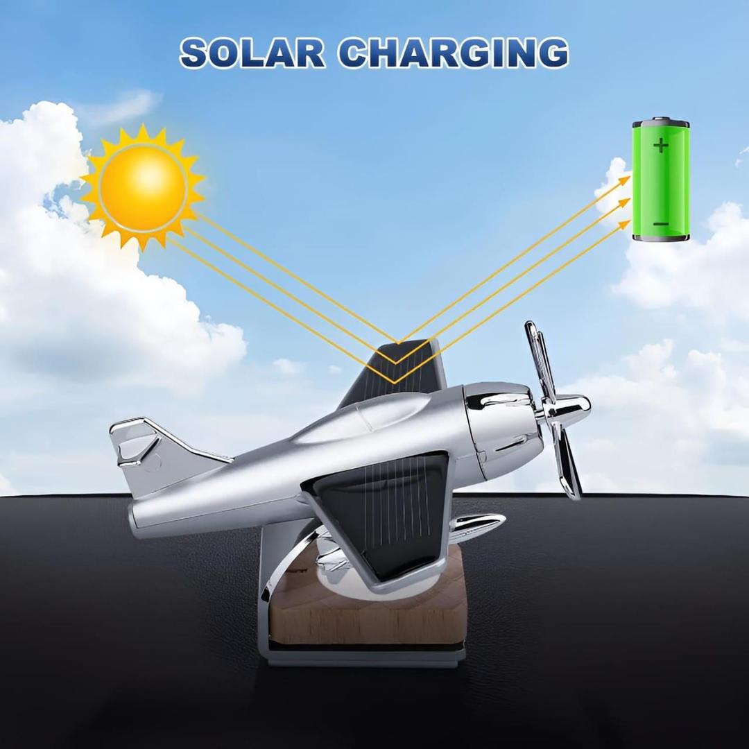 🚀 Car Air Fresheners Ornaments Solar Airplane Car Diffuser Fragrance Aromatherapy Diffuser Desk Ornaments for Car Office Home