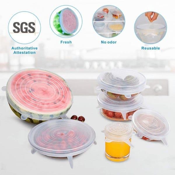 6 Peace silicon food cover, versatile kitchen helpers for fresheners