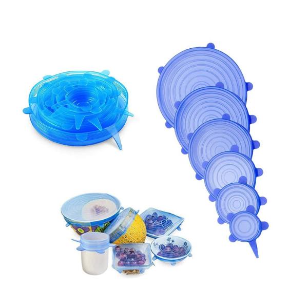 6 Peace silicon food cover, versatile kitchen helpers for fresheners