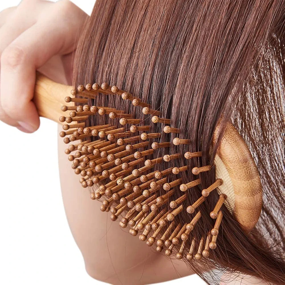 Hair Brush ✨Set, Natural ✨Bamboo ⭐Comb Paddle Detangling Hairbrush, Wide-tooth and tail comb No Brushs, suit for Women Men and Kids Thick/Thin/Curly/Dry Hair Gift kit