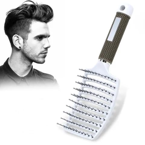 ✨Hair Brush, Curved and Vented Detangling Hair Brush for Long, Thick, Thin, Curly Tangled, Wet Dry Hair Detangler, Women, Men, Comb Barber Hairdressing Styling