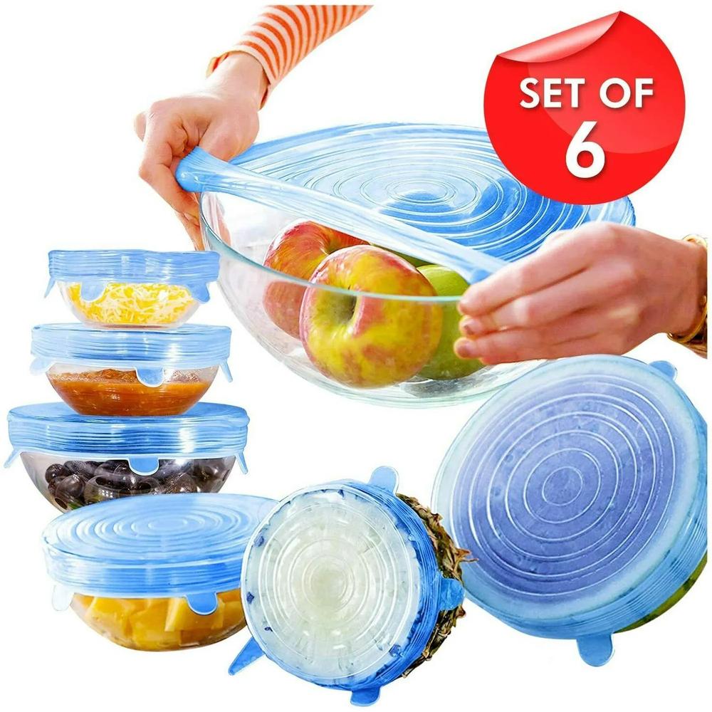 6 Peace silicon food cover, versatile kitchen helpers for fresheners
