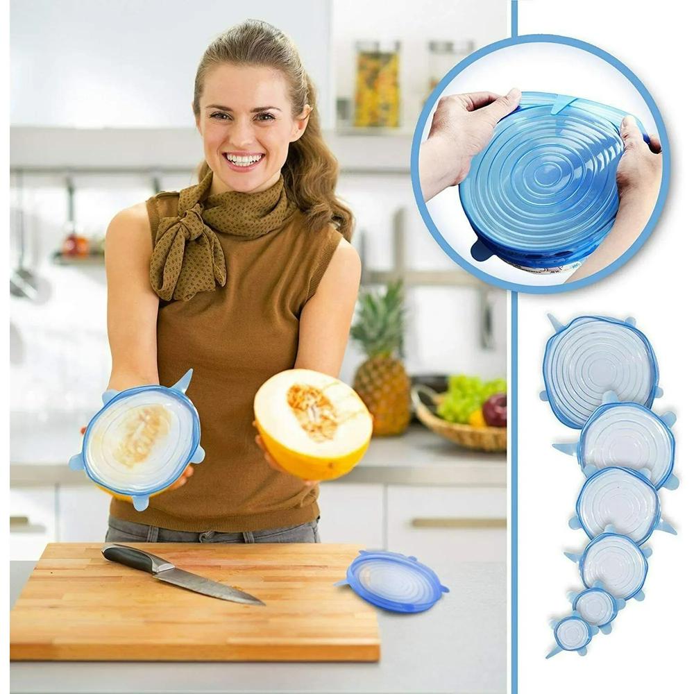 6 Peace silicon food cover, versatile kitchen helpers for fresheners