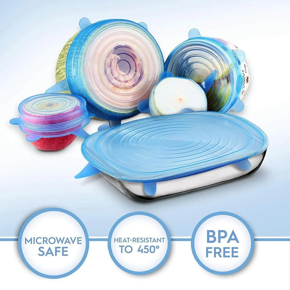 6 Peace silicon food cover, versatile kitchen helpers for fresheners