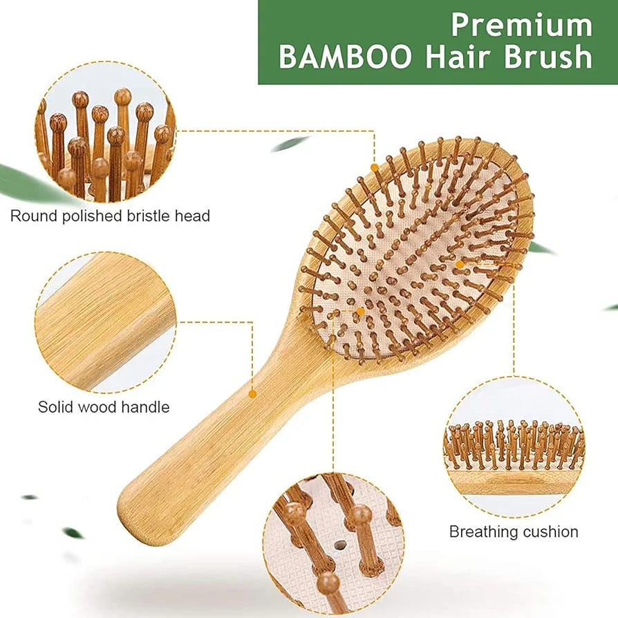 ✨Wet Hair ✨Brush Bamboo ✨Detangling Brush, ✨Natural Wooden ✨Paddle, Organic ✨Hairbrush for ✨Women, Men & Kids – Gentle on Hair & Scalp